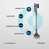Powerology Cordless Stick Vacuum - Black Marhaba International