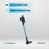Powerology Cordless Vacuum Auto-Disposal Charging - Black Marhaba International