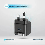 Powerology Dual Output | Retractable GaN Charger Marhaba International
