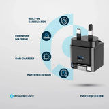 Powerology Dual Output | Retractable GaN Charger Marhaba International
