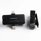 Powerology MFI Dual Connector Wireless Lavalier Microphone x1 Mic 1000mAh - Black Marhaba International