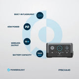 Powerology Portable Power Generator Fast Charging 76800mAh 300W - Black Marhaba International