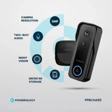 Powerology Smart Doorbell Camera - Black Marhaba International