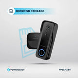 Powerology Smart Doorbell Camera - Black