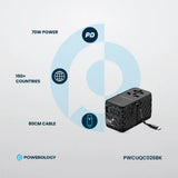 Powerology Universal GaN 85W Super Charger Retractable Type-C Cable Marhaba International