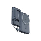 Powerology Car Mount 5000mAh Power Bank with Magnetic Wireless Charger, PD 20W, Folding Air-Vent Clip, LED Indicator, Built-In Lightning Head Cable, Lightweight & Portable Marhaba International
