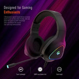 Gaming Headphone HD Sound with RGB - Black Marhaba International