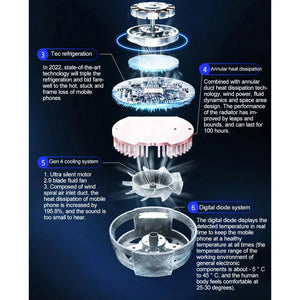 مبرد الهاتف المحمول N5 للألعاب، مروحة تبريد مغناطيسية للهواتف الذكية، مبرد الهاتف المحمول 