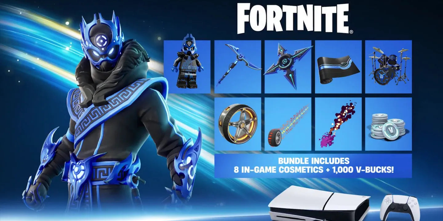 Sony PlayStation 5 Gaming Console Fortnite Cobalt Star Bundle Disc Edition