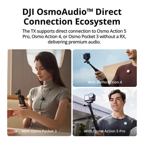 DJI Mic Mini Wireless Microphone | Up to 48 Hours Battery Life | Two-Level Active Noise Cancelling | Up to 400m Transmission - Black DJI Mic Mini Wireless Microphone | Up to 48 Hours Battery Life | Two-Level Active Noise Cancelling | Up to 400m Transmission - Black