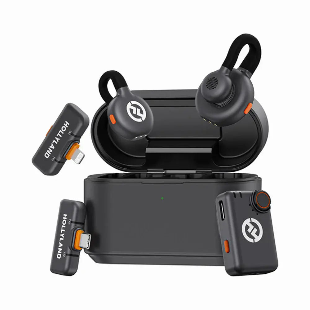 Hollyland Lark M2S Wireless Lavalier Microphone Mini Combo Titanium Clip, 300m Range, Compatible with iOS & Android - Black Hollyland Lark M2S Wireless Lavalier Microphone Mini Combo Titanium Clip, 300m Range, Compatible with iOS & Android - Black
