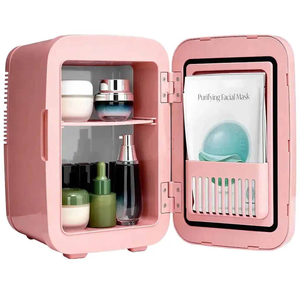 Porodo Frostlite Cooling Mini Makeup Fridge with LED Mirror - Pink Porodo Frostlite Cooling Mini Makeup Fridge with LED Mirror - Pink