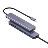 Porodo Blue 7 In 1 Hub HDMI 2XUSB-A 2XUSB-C SD MicroSD Marhaba International