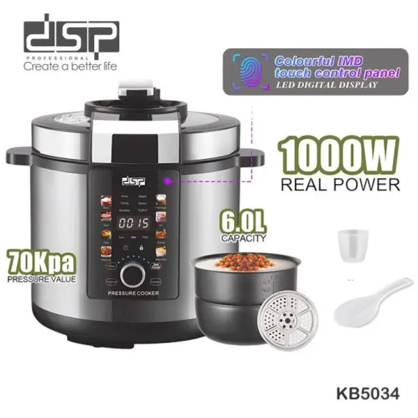 DSP KB5034, Electric Multi-Function Cooker 1000W-6.0Ltr DSP KB5034, Electric Multi-Function Cooker 1000W-6.0Ltr