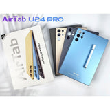 تابلت Air Tab U24 Pro، نظام تشغيل Android 13، شاشة 10.1 بوصة FHD Incell، ذاكرة وصول عشوائي سعتها 16 جيجابايت، ذاكرة تخزين داخلية سعتها 1 تيرابايت، كاميرا بدقة 13 ميجابكسل و30 ميجابكسل، بطارية 10000 مللي أمبير في الساعة، تابلت يعمل بنظام Android 