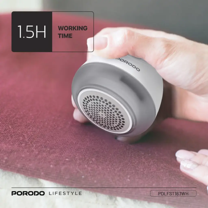 Porodo Lifestyle Fabric Shaver Lint & Bobbles Remover - White Porodo Lifestyle Fabric Shaver Lint & Bobbles Remover - White