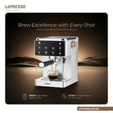 Lepresso Macchina di Lusso Espresso Machine with Steam Wand - Silver Marhaba International