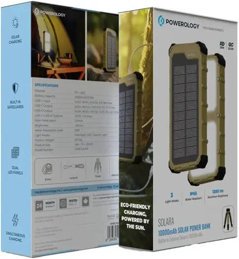Powerology 10k Solar Power bank (PPBCHA99KH) Powerology 10k Solar Power bank (PPBCHA99KH)