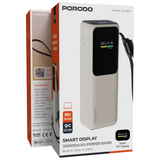 Porodo Smart Display 20000mAh Power Bank with Built-In Type-C Cable - Beige Marhaba International
