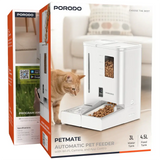 Porodo Petmate Automatic Pet Feeder with Wi-Fi, Camera & App Control - White