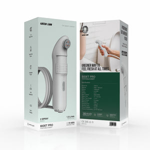 Green Lion Bidet Pro Portable 5.55W with 2 Spray Modes, 1.2m Water Pipe, 70 Minutes Working Time, 1600mAh, Type-C Charging, Adjustable Nozzle - White