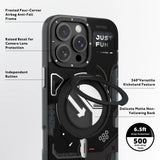 Iphone 16 pro Cyberpunk 360° Spin Magnetic Stand Case(Black)