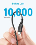 كابل Anker 322 USB-C إلى Lightning مضفر بطول 3 أقدام A81B5H11 - أسود