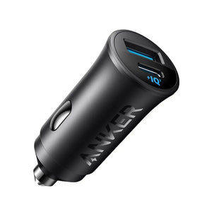 شاحن سيارة Anker PowerDrive ثنائي المنفذ / شحن سريع / 30 وات / حماية من التيار الزائد / 22.5 وات بحد أقصى USB-A / 30 وات بحد أقصى USB-C / A2741H11 - أسود