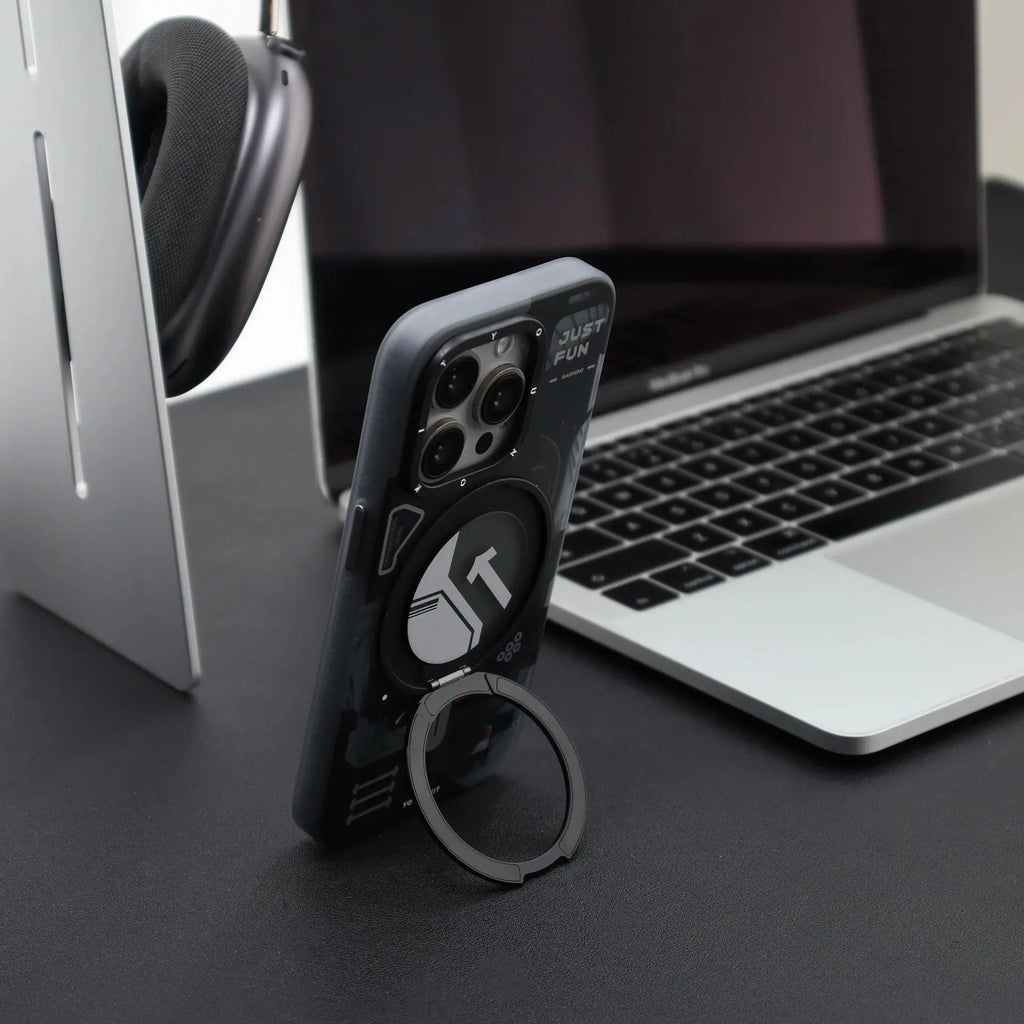 Iphone 16 Max pro Cyberpunk 360° Spin Magnetic Stand Case(black) Iphone 16 Max pro Cyberpunk 360° Spin Magnetic Stand Case(black)