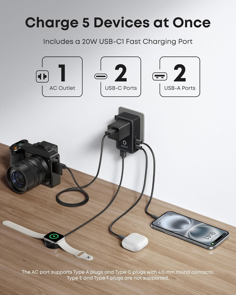 Anker A9215 Nano Travel Adapter – A nano size international adapter Anker A9215 Nano Travel Adapter – A nano size international adapter