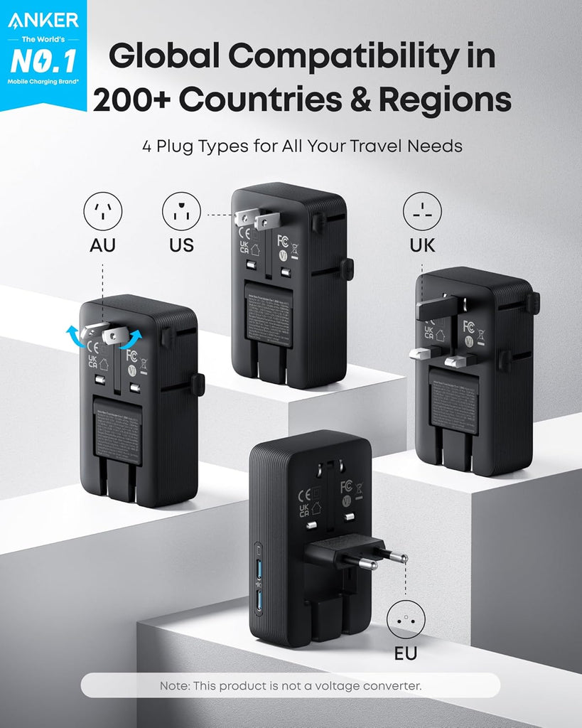 Anker A9215 Nano Travel Adapter – A nano size international adapter Anker A9215 Nano Travel Adapter – A nano size international adapter