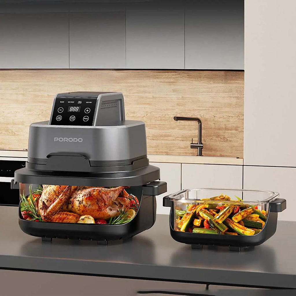 Porodo 4 in 1 Air Fryer / Dual Design / 4 Cooking Modes / 1500W Power Porodo 4 in 1 Air Fryer / Dual Design / 4 Cooking Modes / 1500W Power