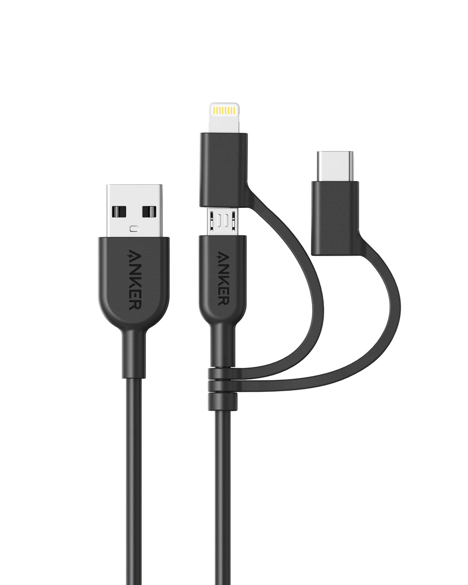 Anker 321 USB-A to Lightning Cable (3 ft 3-in-1)A8436H12