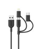 Anker 321 USB-A to Lightning Cable (3 ft 3-in-1)A8436H12