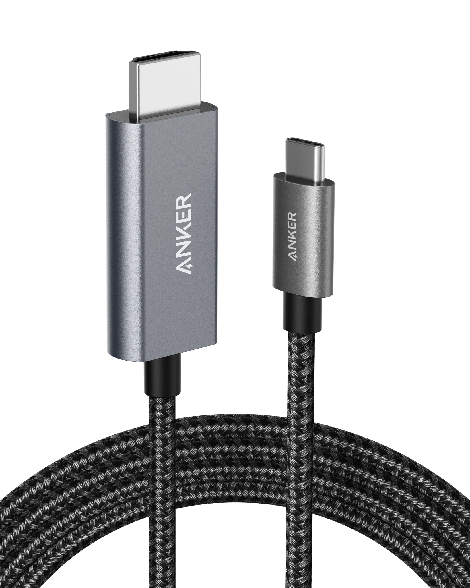 كابل محول فيديو Anker USB-C إلى HDMI بطول 1.8 متر / 6 أقدام من النايلون بدقة 4K وتردد 60 هرتز A8730 