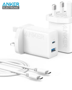 شاحن Anker عالي السرعة بمنفذين بقوة 20 وات مع كابل USB-C - B2348K21 