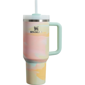 STANLEY Warm Serene Brushstroke Quencher H2.0 FlowState Stainless Steel Vacuum Insulated Tumbler with Lid and Straw for Water, Iced Tea or Coffee 40 oz(Warm Serene Brushstroke, 40 oz)