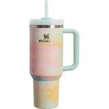 STANLEY Warm Serene Brushstroke Quencher H2.0 FlowState Stainless Steel Vacuum Insulated Tumbler with Lid and Straw for Water, Iced Tea or Coffee 40 oz(Warm Serene Brushstroke, 40 oz)