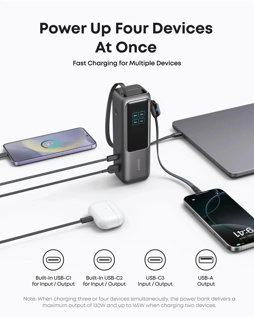 Anker Laptop Power Bank (25K, 165W, Built-In and Retractable Cables) Anker Laptop Power Bank (25K, 165W, Built-In and Retractable Cables)