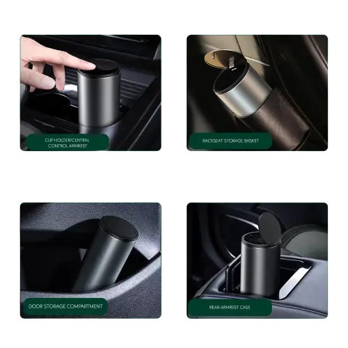 Green Lion Car Trash Can 500mL Capacity, Touch to Open Vehicle-mounted Mini Trash Bin Green Lion Car Trash Can 500mL Capacity, Touch to Open Vehicle-mounted Mini Trash Bin