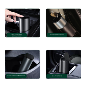 Green Lion Car Trash Can 500mL Capacity, Touch to Open Vehicle-mounted Mini Trash Bin