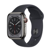 Apple Watch Series 8 GPS + Cellular 41mm Graphite Stainless Steel Case with Midnight Sport Band