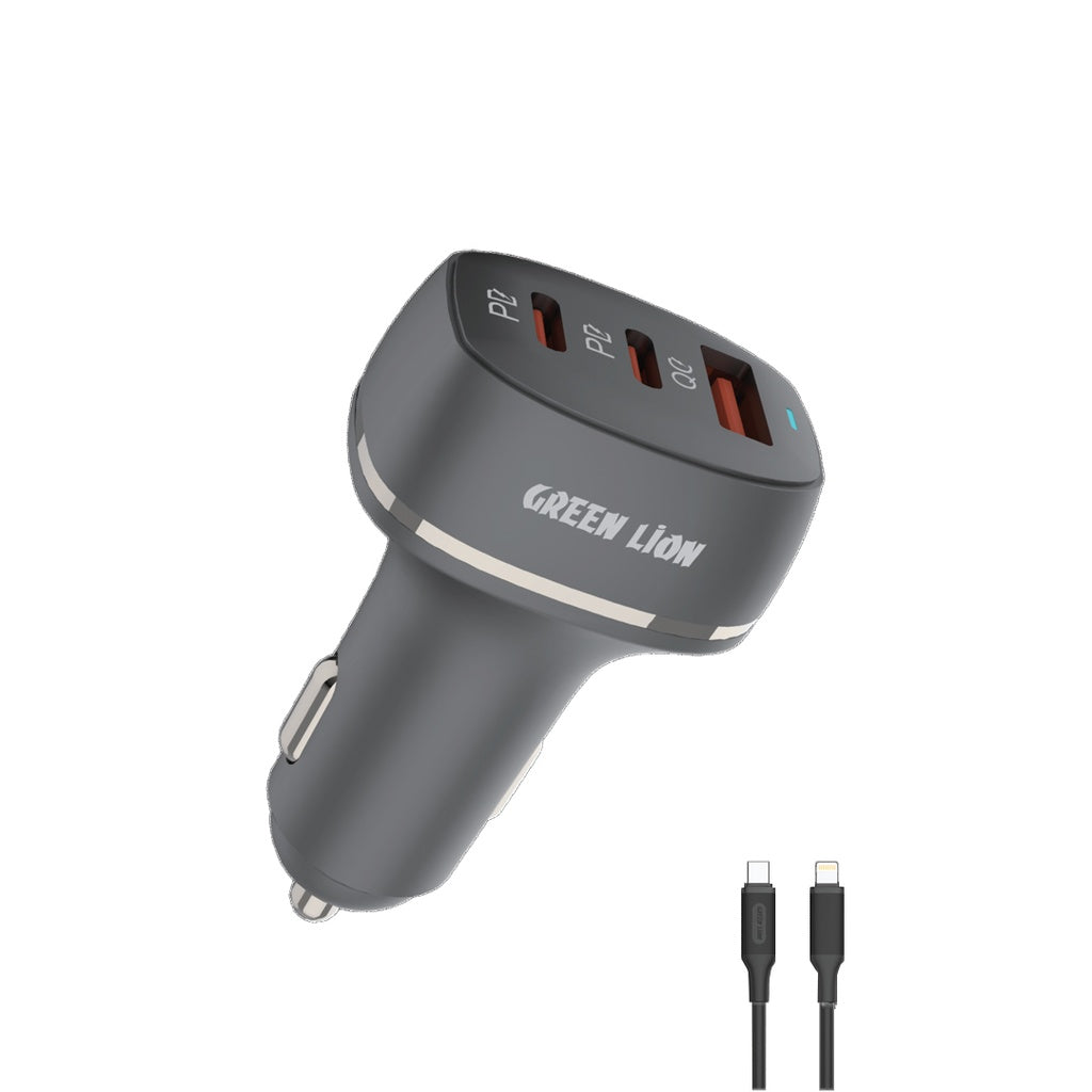 Green Lion Dual PD & QC 3.0 50W Car Charger - Black