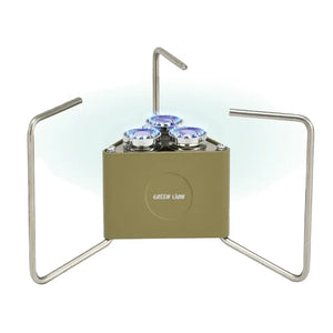 Green Lion 3-Burner Foldable Camping Stove - Khaki