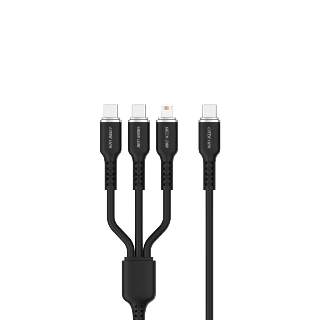 Green Lion 3in1 Silicone Cable - Black