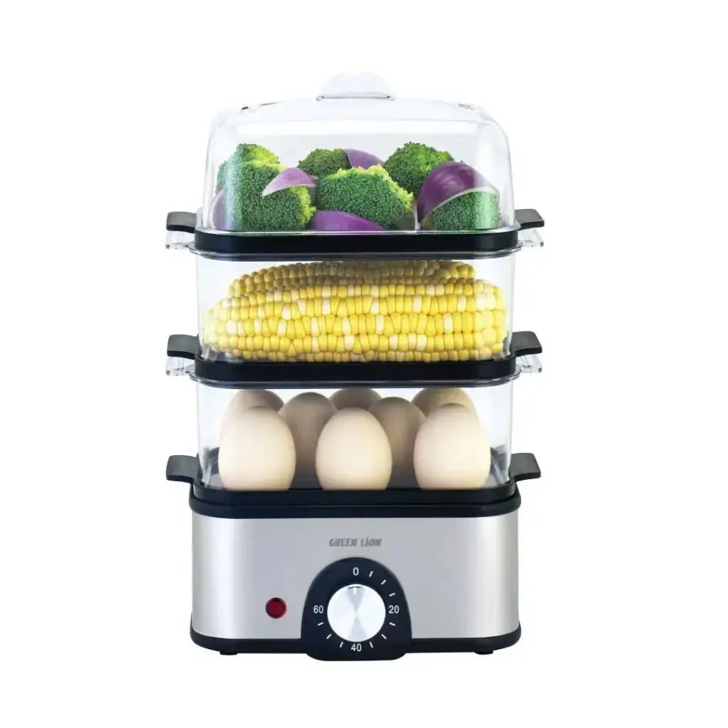Green Lion 3-Tier Egg Cooker | Vegetable Steamer 500W - Gray Green Lion 3-Tier Egg Cooker | Vegetable Steamer 500W - Gray