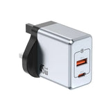 Green Lion GaN Premium UK Plug Wall Charger 45W - Gray