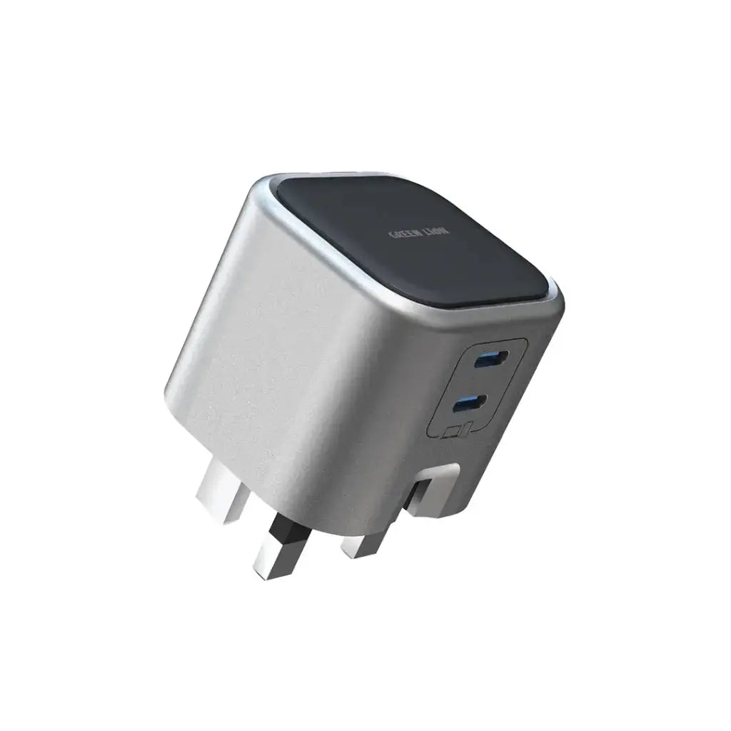 Green Lion GaN Adapter 45W 2 USB-C Ports - Grey Green Lion GaN Adapter 45W 2 USB-C Ports - Grey