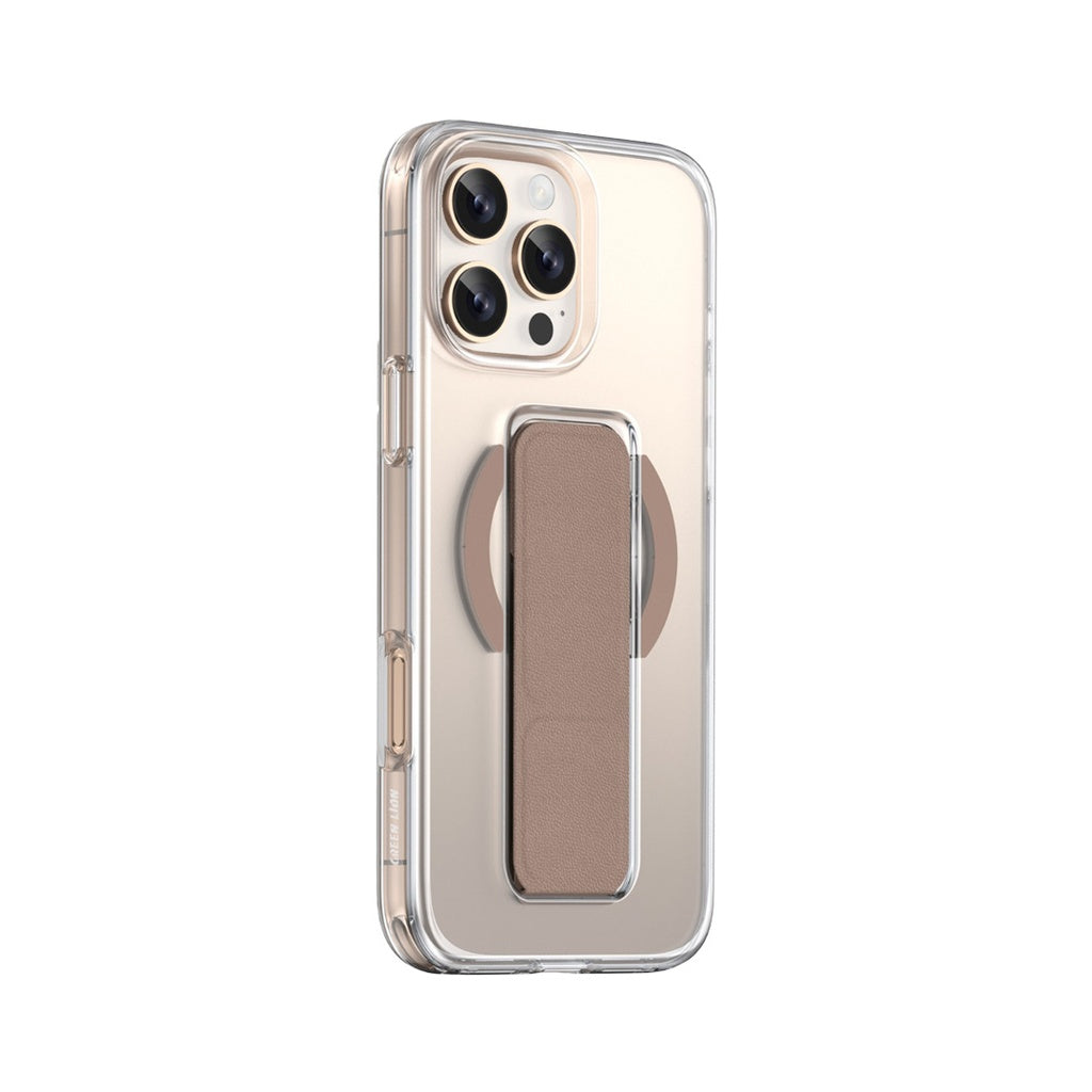 Green Lion MagSafe Leather Grip for iPhone 16 Pro Max (gold)