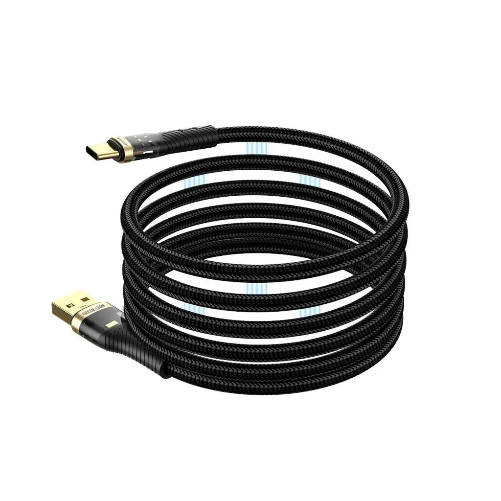 Green Lion Magnetic Cable USB-A to USB-C - Black Green Lion Magnetic Cable USB-A to USB-C - Black